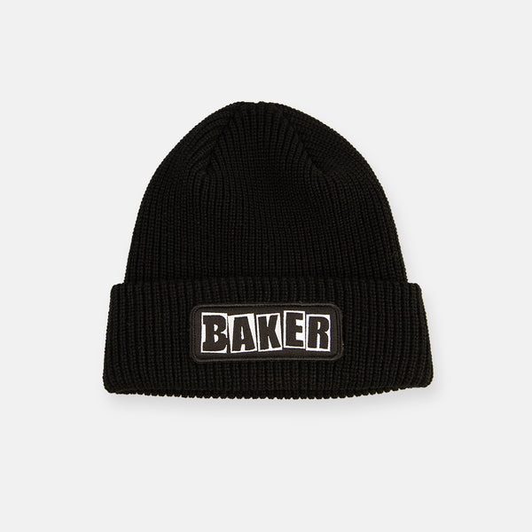 Brand Logo Black Patch Beanie – baker skateboards