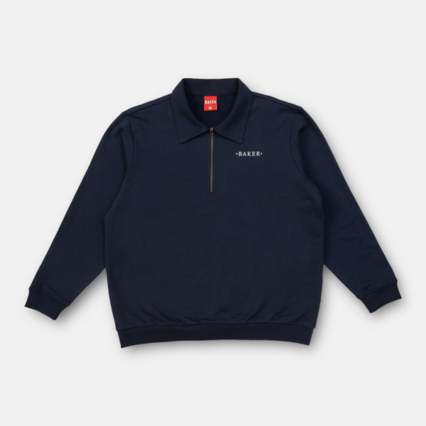 Half Smart Quarter Zip Navy – baker skateboards
