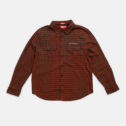 Flames Plaid Flannel Button Up