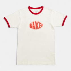 Sprayed Oval Ringer Tee White