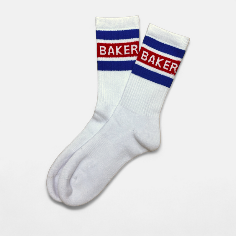 Red Stripe White Socks