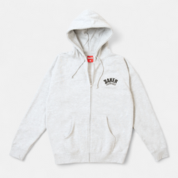 Arch Logo Zip-Up Heather Grey – baker skateboards